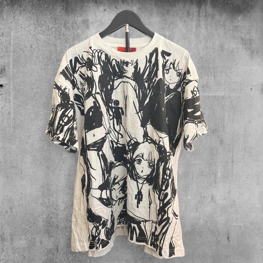 Billie Eilish white/black anime graphic tee official merch